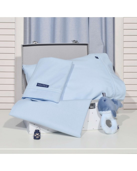 Nautica Σεντόνια Λίκνου Σετ 2τ Σιέλ 80X110 Σεντόνια βρεφικά