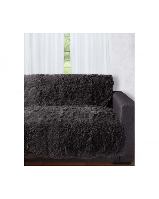 Διακοσμητικό μαλλιαρό ριχτάρι 5336 (145cm x 195cm) ανθρακί Ριχτάρια καναπέ