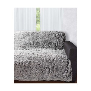 Διακοσμητικό μαλλιαρό ριχτάρι 5336 (145cm x 195cm) δίχρωμο μαύρη βάση