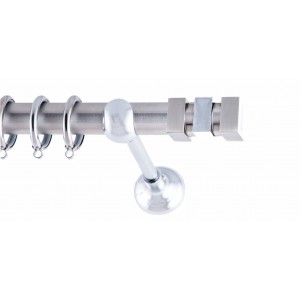 CURTAIN WOOD LEGO FRANS Φ25 MAT NICKEL WITH CHROME ACCESSORIES Φ1,60