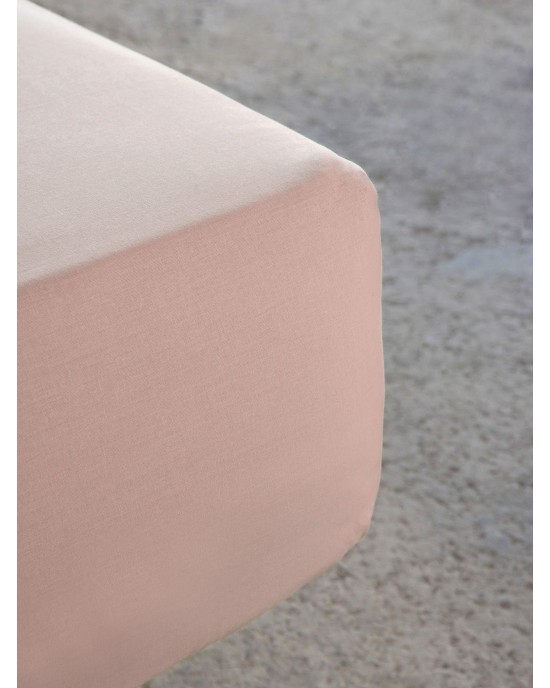 Σεντόνι Ημίδιπλο με Λάστιχο Unicolors  Light Pink 120x200+32 NIMA HOME Bed sheets