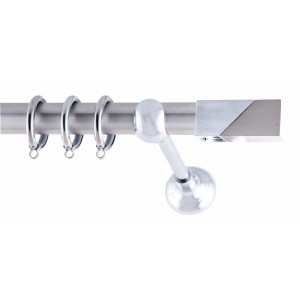 CURTAIN POLIS FRANS Φ25 NICK MATT WITH CHROME ACCESSORIES Φ1,60