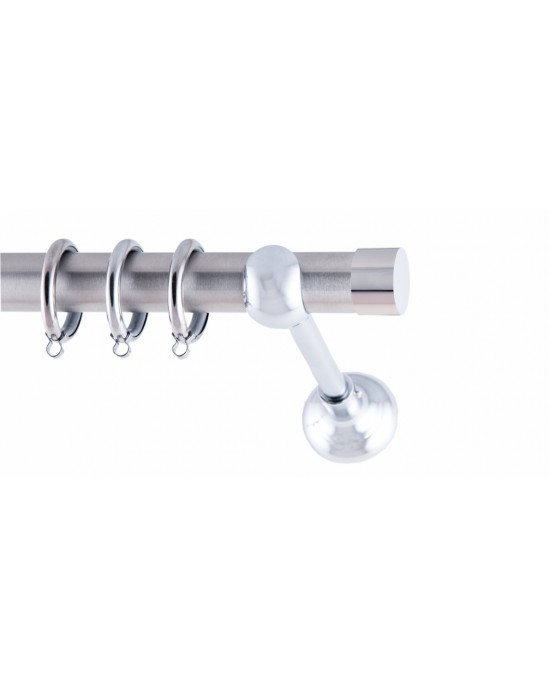 CURTAIN WOOD TAPA XROMIO FRANS Φ25 MAT NICKEL WITH CHROME ACCESSORIES Φ1,60