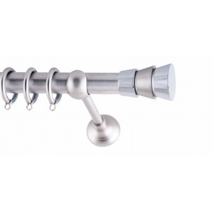 CURTAIN WOOD TRIPLO FRANS Φ25 NICKEL MAT WITH NICKEL MATT ACCESSORIES Φ1,60