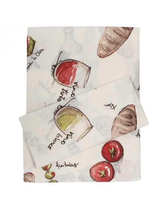 DASHOME 0616 RUNNER 45Χ140 ΕΚΡΟΥ-ΛΑΔΙ-ΚΟΚΚΙΝΟ Table runners