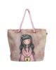 SANTORO 5860 ΤΣΑΝΤΑ ΘΑΛΑΣΣΗΣ 58Χ38Χ20 SANTORO ΡΟΖ-ΚΙΤΡΙΝΟ Beach bags