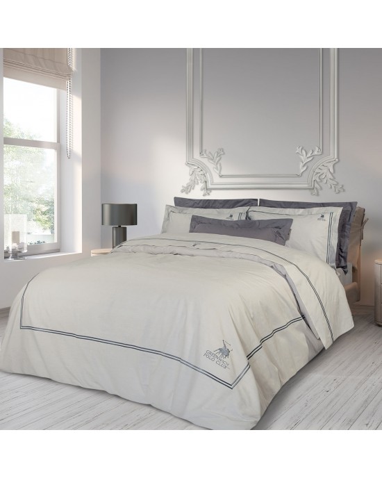 2129 ΣΕΤ ΣΕΝΤΟΝΙΑ ΥΠΕΡΔΙΠΛΑ GREENWICH POLO CLUB ΓΚΡΙ 240X270, 50X70+7 Bed sheets