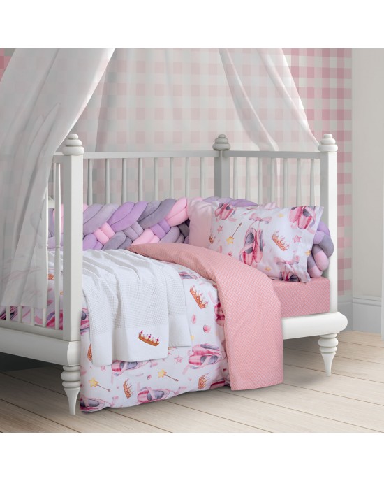 8816 ΚΟΥΒΕΡΤΑ ΠΛΕΚΤΗ 80X110 ΒΑΒΥ GREENWICH POLO CLUB ΛΕΥΚΟ-ΡΟΖ Nursery blankets