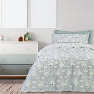 4823 ΣΕΤ ΠΑΠΛΩΜΑΤΟΘΗΚΗ ΜΟΝΗ KID 160X240, 50X70+5 ΓΚΡΙ-ΛΕΥΚΟ-ΜΕΝΤΑ DAS KIDS