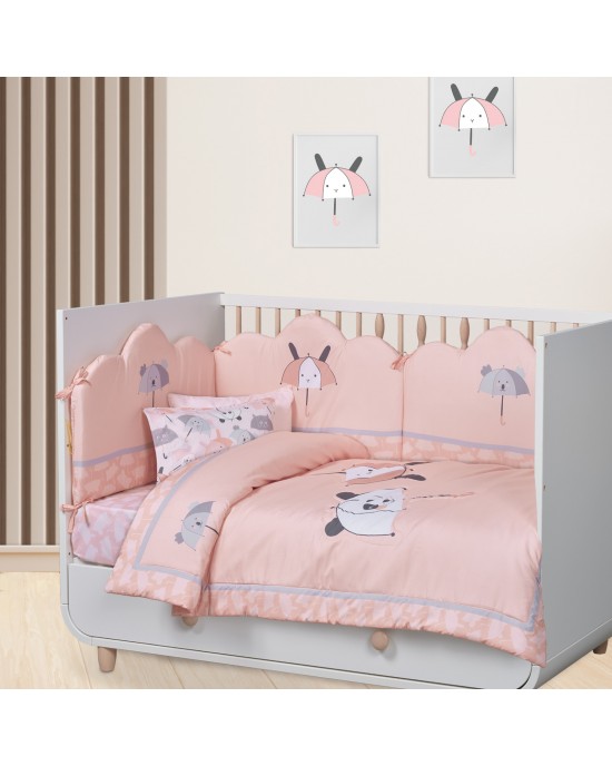 DAS BABY 4878 ΚΟΥΒΕΡΛΙ BABY FUN ΡΟΖ-ΛΕΥΚΟ-ΓΚΡΙ
