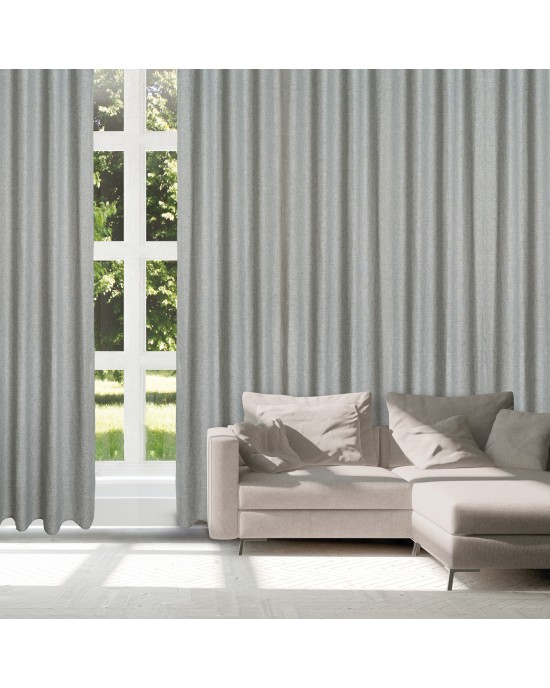 DAS HOME 2252 ΚΟΥΡΤΙΝΑ ΜΕ ΚΡΙΚΟΥΣ 140Χ270 ΓΚΡΙ