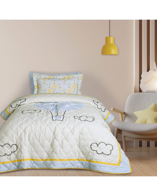 DAS KIDS 4880 ΚΟΥΒΕΡΛΙ ΜΟΝΟ KID ΓΑΛΑΖΙΟ-ΚΙΤΡΙΝΟ-ΜΕΝΤΑ