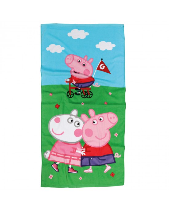 DISNEY 5863 ΠΕΤΣΕΤΑ ΘΑΛΑΣΣΗΣ 70Χ140 PEPPA PIG ΜΠΛΕ-ΠΡΑΣΙΝΟ-ΡΟΖ