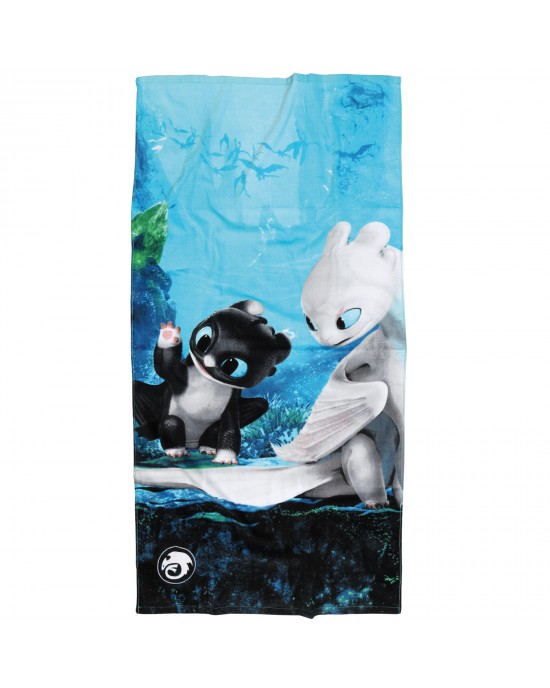 DISNEY 5865 ΠΕΤΣΕΤΑ ΘΑΛΑΣΣΗΣ 70Χ140 HOW TO TRAIN YOUR YOUR DRAGON ΜΑΥΡΟ-ΜΠΛΕ