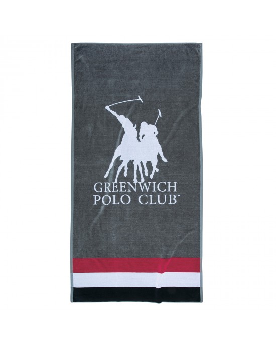 3867 ΠΕΤΣΕΤΑ ΘΑΛΑΣΣΗΣ 90Χ180 GREENWICH POLO CLUB ΓΚΡΙ-ΛΕΥΚΟ-ΚΟΚΚΙΝΟ