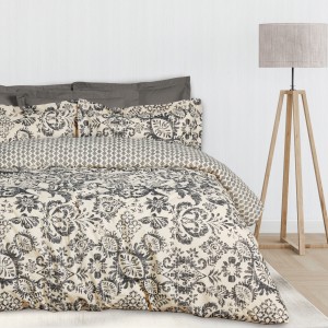 DAS HOME ΣΕΤ ΣΕΝΤΟΝΙΑ KING HAPPY 9677 BLACK, TAUPE