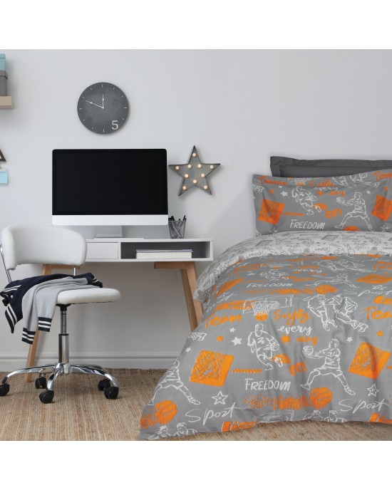 DAS KIDS ΣΕΤ ΣΕΝΤΟΝΙΑ ΜΟΝΑ 4941 GREY, ORANGE