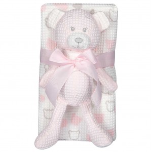 GREENWICH POLO CLUB ΚΟΥΒΕΡΤΑ ΠΙΚΕ 75X100 ΒΑΒΥ ESSENTIAL 8855 PINK, WHITE