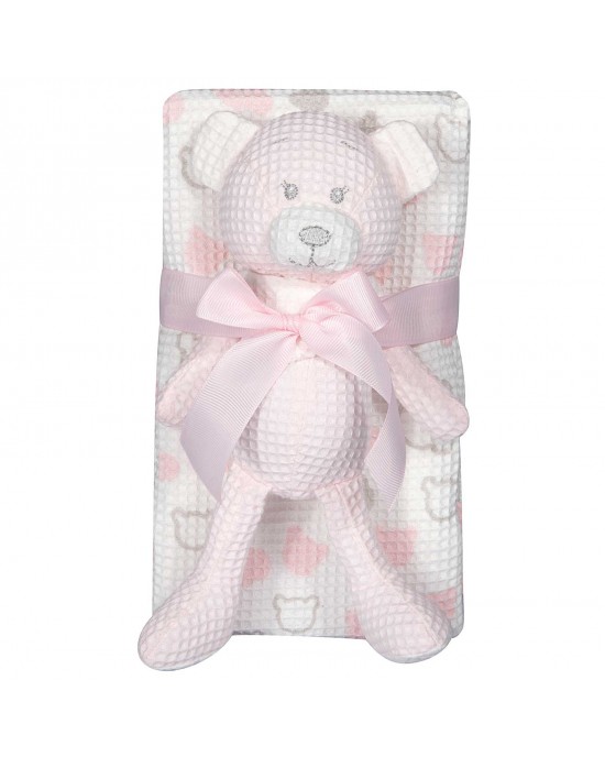 GREENWICH POLO CLUB ΚΟΥΒΕΡΤΑ ΠΙΚΕ 75X100 ΒΑΒΥ ESSENTIAL 8855 PINK, WHITE