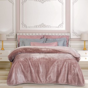 GREENWICH POLO CLUB ΚΟΥΒΕΡΤΑ VELOUR ΥΠΕΡΔΙΠΛΗ ESSENTIAL 3469 NUDE