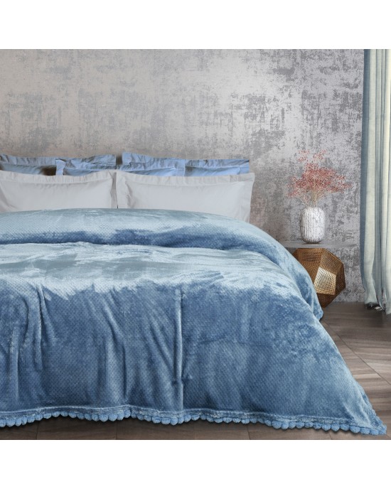 DAS HOME ΚΟΥΒΕΡΤΑ FLEECE 160Χ220 1186 DUSTY BLUE