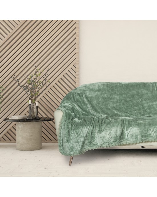 DAS HOME ΚΟΥΒΕΡΤΑ FLEECE 130Χ170 1184 DARK MINT