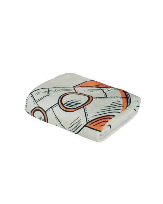 DAS BABY ΚΟΥΒΕΡΤΑ FLEECE 80X110 BABY FUN 4912 BLUE, GREY, ORANGE