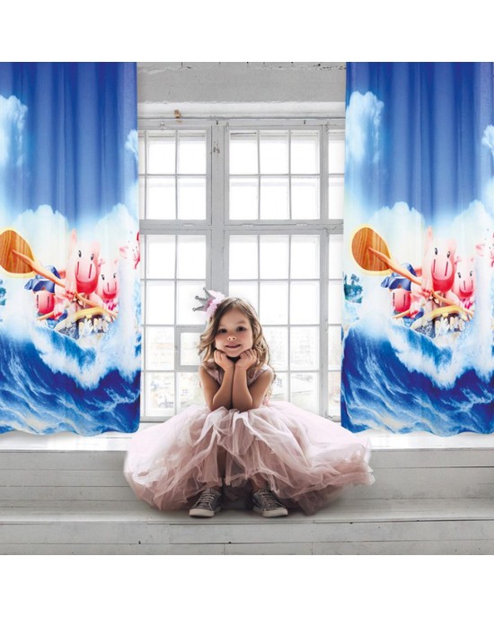 2122 CURTAIN-HOOKS 140X280 BLUE-BLUE-SOMON Kids curtains