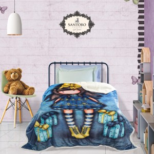 5020 BLANKET FLEECE SHERPA 160X220 SANTORO GORJUSS- JUST BECAUSE BLUE