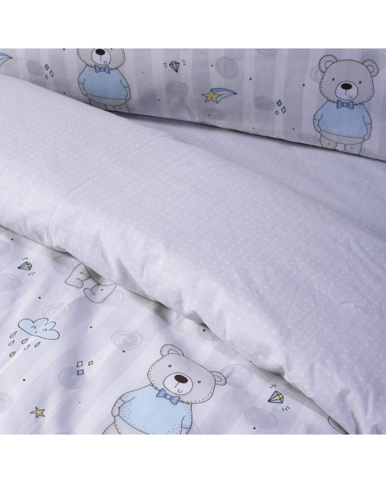 DAS KIDS 4767 SET OF FURNITURE SINGLE KID GRAY-ECRU-BLUE 160Χ240, 50Χ70 + 5