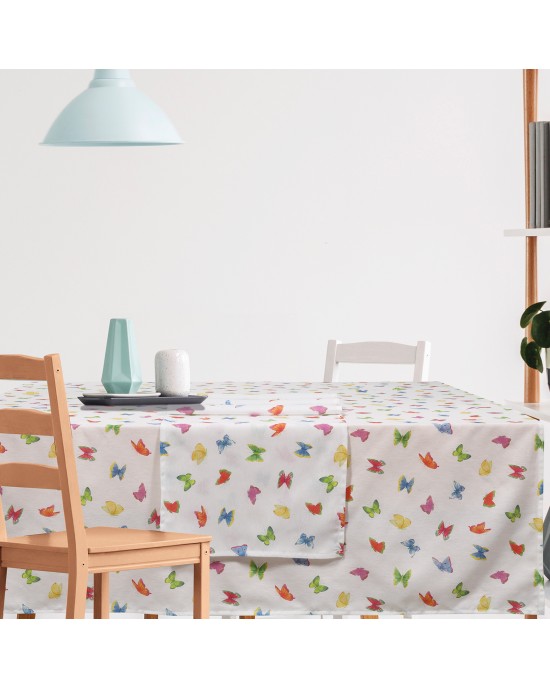 DASHOME 0620 RUNNER 45Χ140 ΕΚΡΟΥ-ΚΟΚΚΙΝΟ-ΜΠΛΕ Table runners