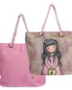 SANTORO 5860 ΤΣΑΝΤΑ ΘΑΛΑΣΣΗΣ 58Χ38Χ20 SANTORO ΡΟΖ-ΚΙΤΡΙΝΟ Beach bags