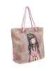 SANTORO 5860 ΤΣΑΝΤΑ ΘΑΛΑΣΣΗΣ 58Χ38Χ20 SANTORO ΡΟΖ-ΚΙΤΡΙΝΟ Beach bags