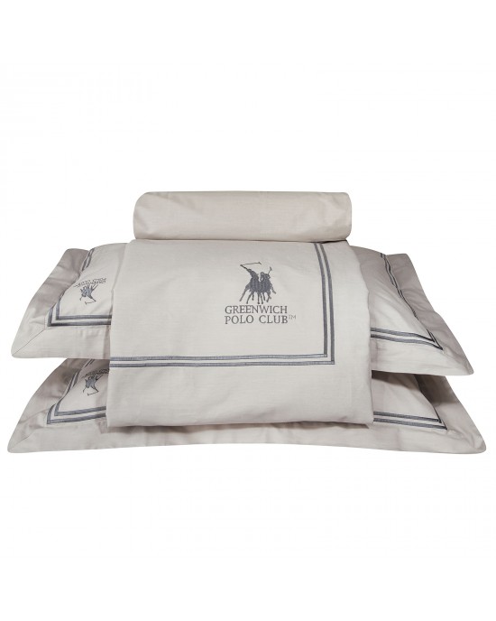2129 ΣΕΤ ΣΕΝΤΟΝΙΑ ΥΠΕΡΔΙΠΛΑ GREENWICH POLO CLUB ΓΚΡΙ 240X270, 50X70+7 Bed sheets