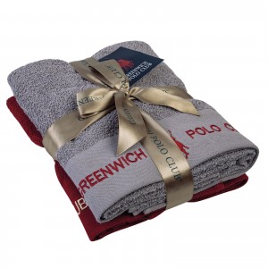 2662 ΣΕΤ ΠΕΤΣΕΤΕΣ 2 ΤΕΜΑΧΙΩΝ GREENWICH POLO CLUB ΓΚΡΙ-ΜΠΟΡΝΤΩ