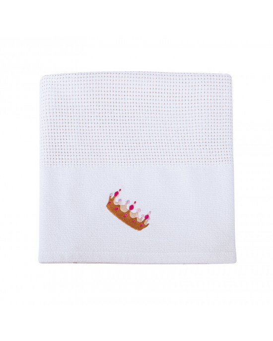 8816 ΚΟΥΒΕΡΤΑ ΠΛΕΚΤΗ 80X110 ΒΑΒΥ GREENWICH POLO CLUB ΛΕΥΚΟ-ΡΟΖ Nursery blankets