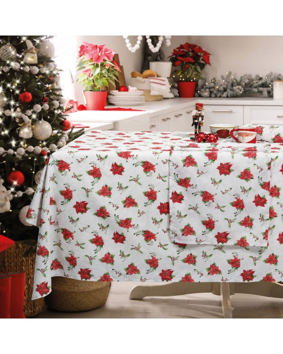 0625 CHRISTMAS ΤΡΑΠΕΖΟΜΑΝΤΗΛΟ 140Χ240 ΜΠΕΖ - ΚΟΚΚΙΝΟ DAS HOME