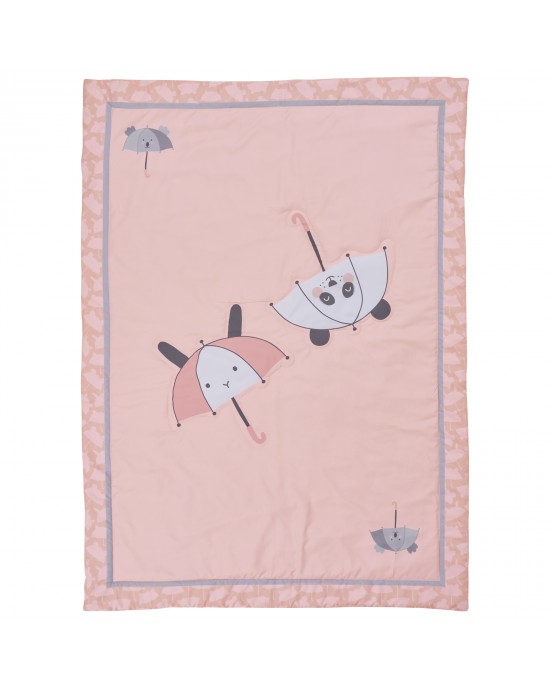 DAS BABY 4878 ΚΟΥΒΕΡΛΙ BABY FUN ΡΟΖ-ΛΕΥΚΟ-ΓΚΡΙ