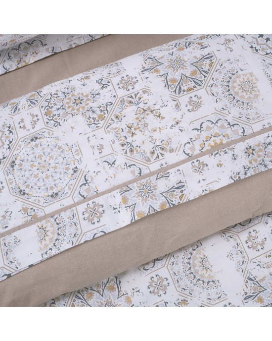 DAS HOME 9624 ΚΟΥΒΕΡΛΙ ΜΟΝΟ HAPPY ΛΕΥΚΟ-ΣΠΑΓΓΙ-ΓΚΡΙ