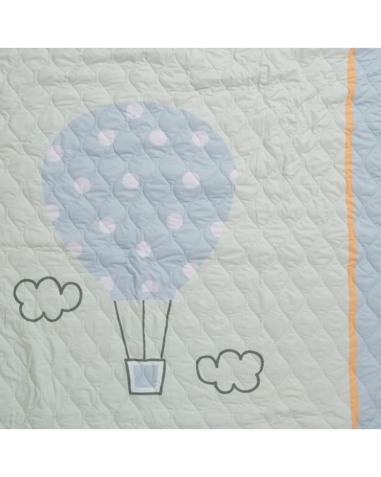 DAS KIDS 4880 ΚΟΥΒΕΡΛΙ ΜΟΝΟ KID ΓΑΛΑΖΙΟ-ΚΙΤΡΙΝΟ-ΜΕΝΤΑ