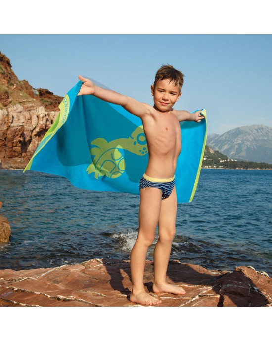 3763 ΠΕΤΣΕΤΑ ΘΑΛΑΣΣΗΣ 70Χ140 GREENWICH POLO CLUB JUNIOR ΜΠΛΕ-ΠΡΑΣΙΝΟ