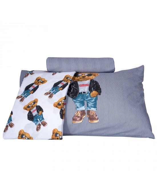 8838 ΣΕΤ ΣΕΝΤΟΝΙΑ ΜΟΝΑ GREENWICH POLO CLUB ΜΠΛΕ-ΛΕΥΚΟ-ΜΑΥΡΟ Kids bed sheets