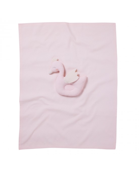 DAS BABY ΚΟΥΒΕΡΤΑ ΠΙΚΕ 75X100 RELAX 4956 PINK, WHITE
