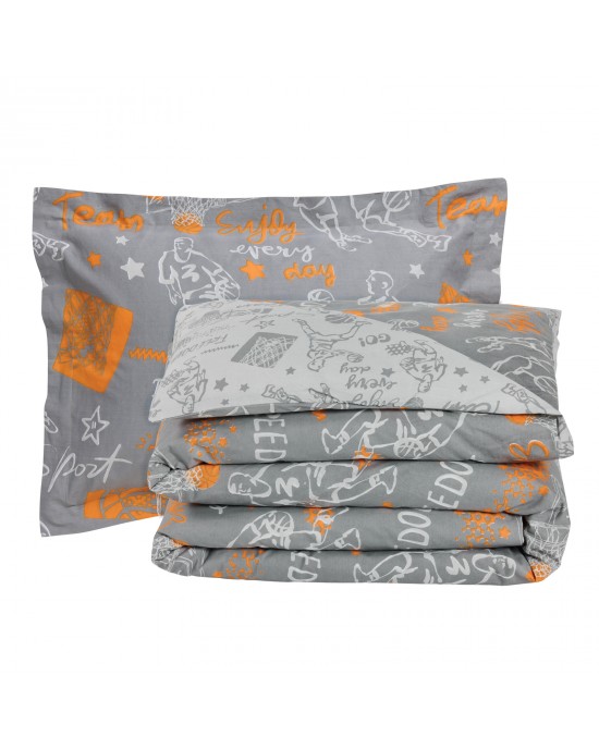 DAS KIDS ΣΕΤ ΣΕΝΤΟΝΙΑ ΜΟΝΑ 4941 GREY, ORANGE