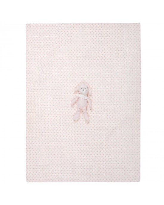 GREENWICH POLO CLUB ΚΟΥΒΕΡΤΑ ΠΙΚΕ 75X100 ΒΑΒΥ ESSENTIAL 8857 PINK, WHITE