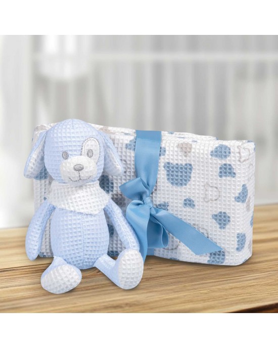 GREENWICH POLO CLUB ΚΟΥΒΕΡΤΑ ΠΙΚΕ 75X100 ΒΑΒΥ ESSENTIAL 8854 BLUE, WHITE