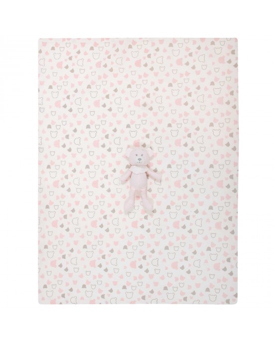 GREENWICH POLO CLUB ΚΟΥΒΕΡΤΑ ΠΙΚΕ 75X100 ΒΑΒΥ ESSENTIAL 8855 PINK, WHITE