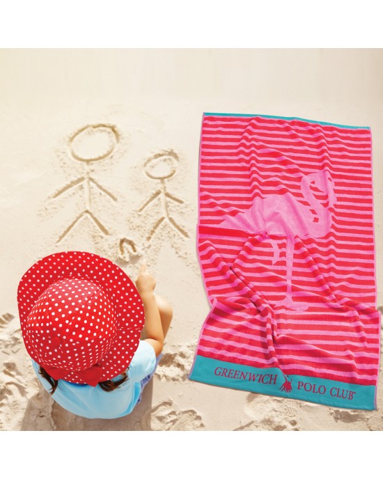 GREENWICH POLO CLUB JUNIOR ΠΕΤΣΕΤΑ ΘΑΛΑΣΣΗΣ 70Χ140 4073 PINK, RED