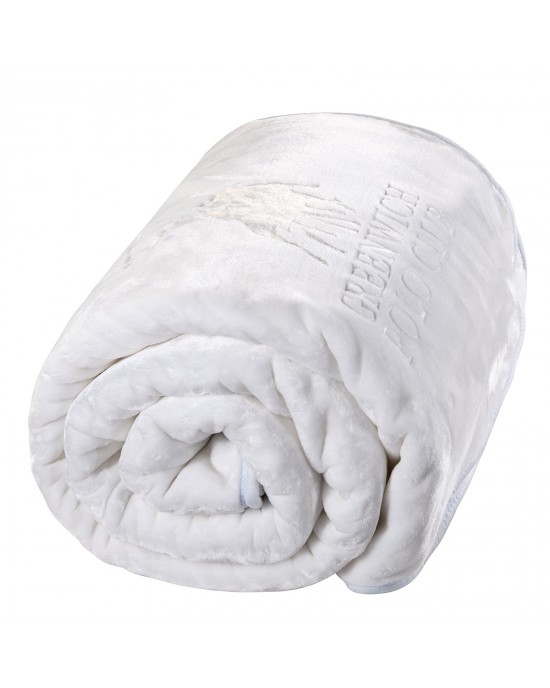 GREENWICH POLO CLUB ΚΟΥΒΕΡΤΑ VELOUR ΥΠΕΡΔΙΠΛΗ ESSENTIAL 3470 WHITE