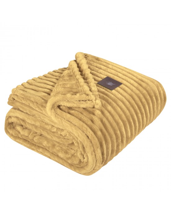 GREENWICH POLO CLUB ΚΟΥΒΕΡΤΑ FLEECE ΥΠΕΡΔΙΠΛH 3488 OCHRE